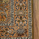 Nazm-e-Handasa - Hand Knotted Silk Rug In Lime Green/Peach