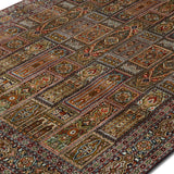 Bakhtara - Hand Knotted Silk Rug in Navy Blue