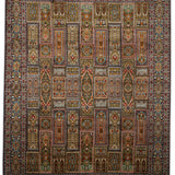 Bakhtara - Hand Knotted Silk Rug in Navy Blue