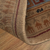Leila - Hand Knotted wool Copper Brown/Blue Grey
