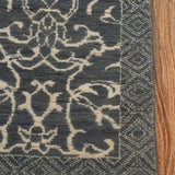 Laleh Nilo - Hand Knotted Wool Rug In Dark Grey/White