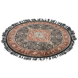 Chakra - Hand Knotted Wool Rug In Navy Blue/Russet