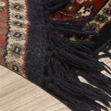 Chakra - Hand Knotted Wool Rug In Navy Blue/Russet