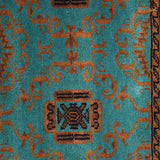 Khorasan - Hand Knotted Wool Rug In Turquoise Blue/Red
