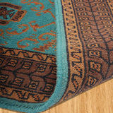 Khorasan - Hand Knotted Wool Rug In Turquoise Blue/Red
