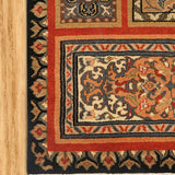 Anara - Hand Knotted Wool Rug In Navy Blue/ Orange