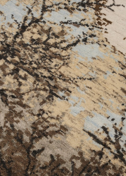 Tarangini - Hand Knotted Wool Rug In Dark Grey/Ivory