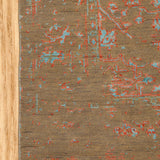Saanjh - Hand Knotted Wool Rug In Grey/Orange
