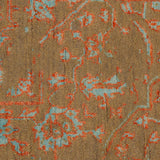 Saanjh - Hand Knotted Wool Rug In Grey/Orange
