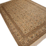 Baharestan - Hand Knotted Silk Rug In Cream/ Mushroom