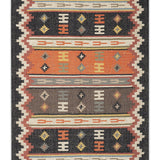 Urmi - Hand Woven Jute Rug In Black/Orange