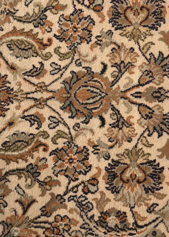 Gulshaan - Hand Knotted Silk Rug In Cream/ Mushroom