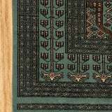 Nishaan - Hand Knotted Wool Rug In Aqua Blue/Black