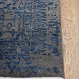 Nargis - Hand Knotted Wool Rug In Slate Gray/Navy Blue