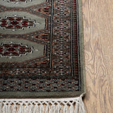 Masir-e Kamal - Hand Knotted Wool Rug In Olive Green/Maroon