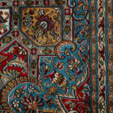 Saharina - Hand Knotted Silk Rug  in  Red/Cream