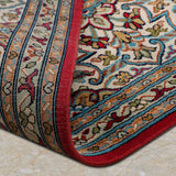 Saharina - Hand Knotted Silk Rug  in  Red/Cream