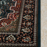 Naviraa - Hand Knotted Wool Rug in Cobalt Blue/ Navy Blue