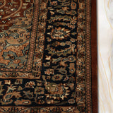 Zahiraa - Hand Knotted Wool Rug in Brown/Navy blue