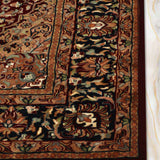 Marvella - Hand Knotted Wool Rug in Maroon /Navy Blue