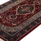 Rishaanah - Hand Knotted Wool Rug in Maroon/Blue