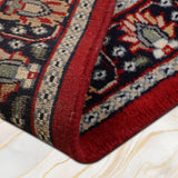 Rishaanah - Hand Knotted Wool Rug in Maroon/Blue