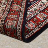 Navindra - Hand Knotted Wool Rug in Navy Blue/Orange