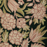 Shayra - Chain Stitch Embroidery Wool Rug In Green/Maroon