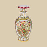 Mughal Meena - Vase in Marble