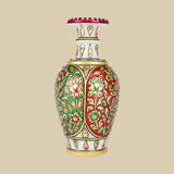 Mughal Meena - Vase in Marble