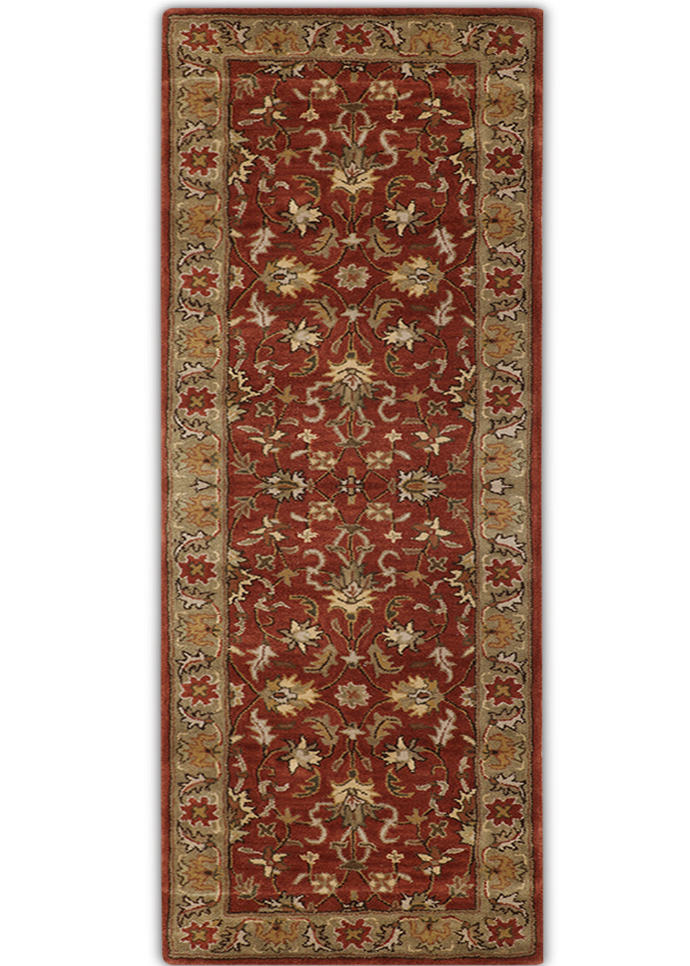 Roshanara - Hand Tufted Wool Rug In Rust/Sage Green