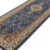 Shirin - Hand Knotted Wool Rug In Turkish Blue/ Cream