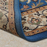 Shirin - Hand Knotted Wool Rug In Turkish Blue/ Cream