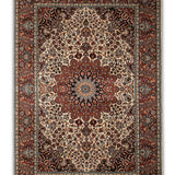 Zhaleh - Hand Knotted Silk Rug In Rust/Cream