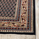Farzin - Hand Knotted Wool Rug In Navy Blue/Cream