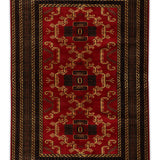 Tamineh - Hand Knotted Wool Rug In Crimson Red/Brown