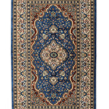 Soraya - Hand Knotted Wool Rug in Turkish Blue/ Ivory