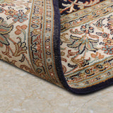 Yasamin - Hand Knotted Silk Rug In Navy Blue/Ivory