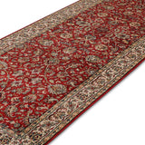 Zareen - Hand Knotted Silk Rug In Crimson Red/ Cream