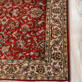 Zareen - Hand Knotted Silk Rug In Crimson Red/ Cream