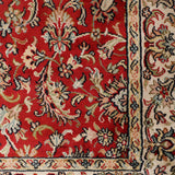 Zareen - Hand Knotted Silk Rug In Crimson Red/ Cream