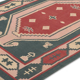 Selma - Hand Knotted Cotton Rug In Green/Maroon