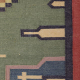 Nia - Hand Woven Cotton Rug In Green/Beige