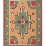 Jada - Hand Knotted Cotton Rug In  Olive Green/Red